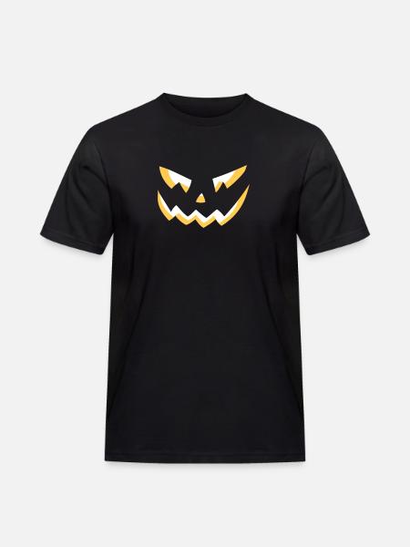 Kürbis Helloween - Männer Workwear T-Shirt - Schwarz