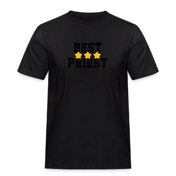 sognepræst christian kristen katolsk religion - Herre Workwear T-Shirt - sort - Foran - AI Model Male 178 light (178cm)