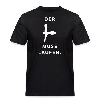 Malle - Der Hahn muss laufen - Männer Workwear T-Shirt - Schwarz - Vorne - AI Model Male 178 light (178cm)