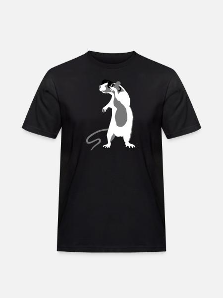 Rata con gafas de sol - Camiseta de trabajo para hombre - negro