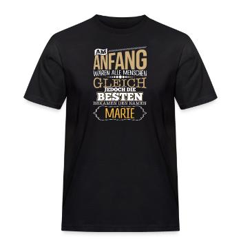 MARIE - die Besten - Männer Workwear T-Shirt - Schwarz - Vorne - AI Model Male 178 light (178cm)