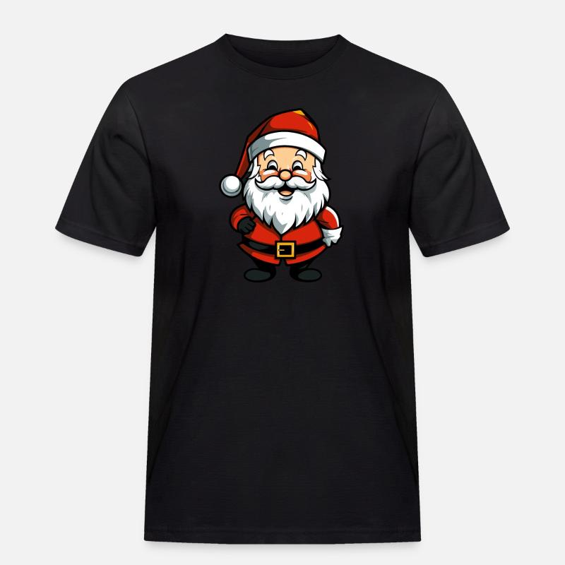 Weihnachtsmann Comic - Männer Workwear T-Shirt - Schwarz