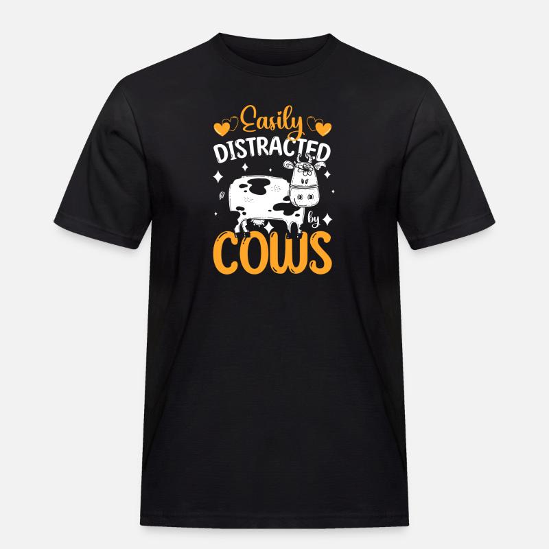 Kühe Bauer Nutztier - Männer Workwear T-Shirt - Schwarz
