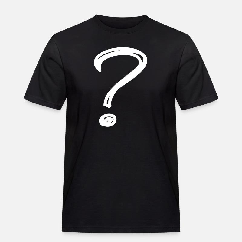 Ein Fragezeichen - Männer Workwear T-Shirt - Schwarz