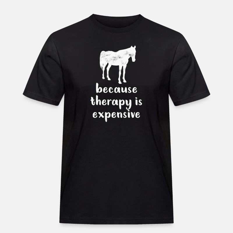 Pferd Pferde - Männer Workwear T-Shirt - Schwarz