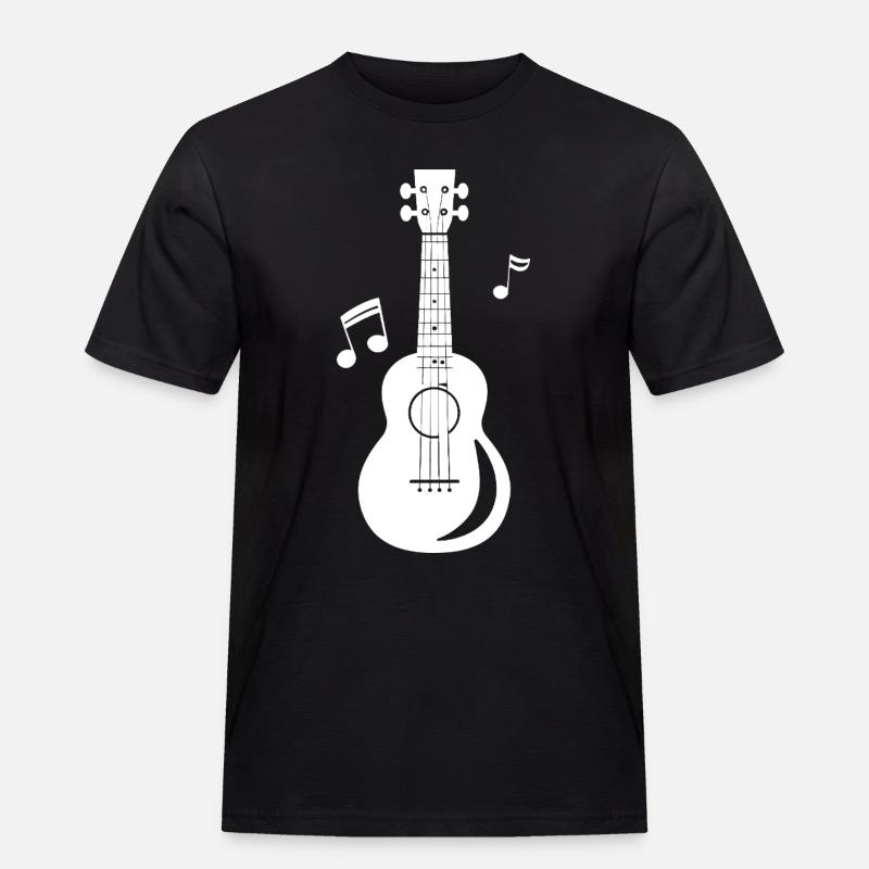 Ukulele Grafik - Männer Workwear T-Shirt - Schwarz