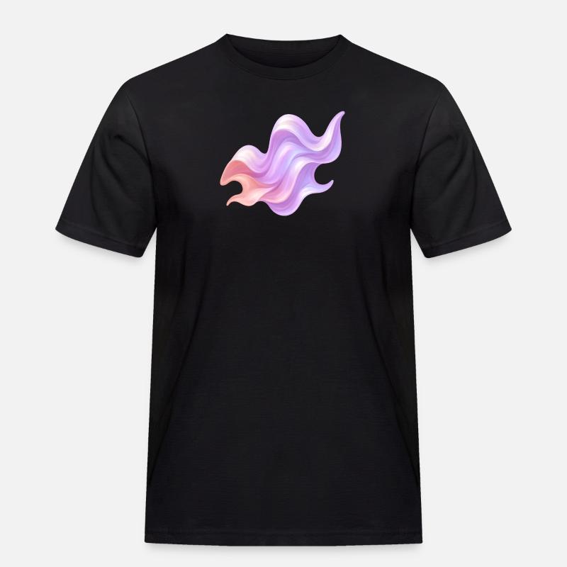 Liquid Waves - Männer Workwear T-Shirt - Schwarz