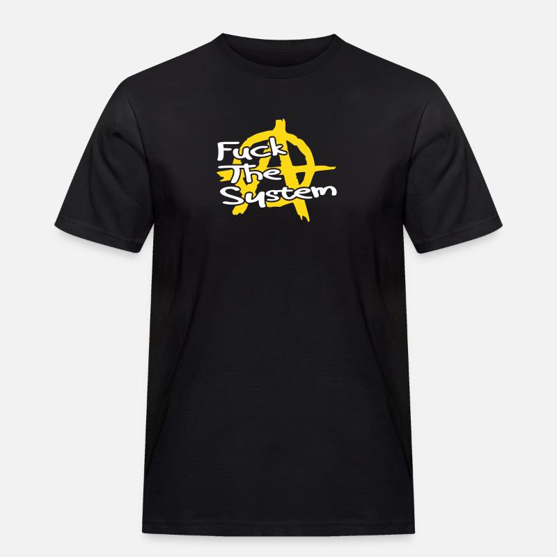 Anarchy__V008 - Männer Workwear T-Shirt - Schwarz