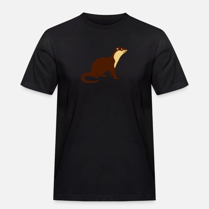 Otter - Männer Workwear T-Shirt - Schwarz