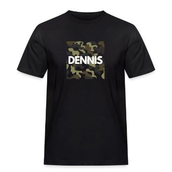 Dennis Name Hoodie Men Good Quality Camouflage - Men's Workwear T-Shirt - black - Front - AI Model Male 178 light (178cm)