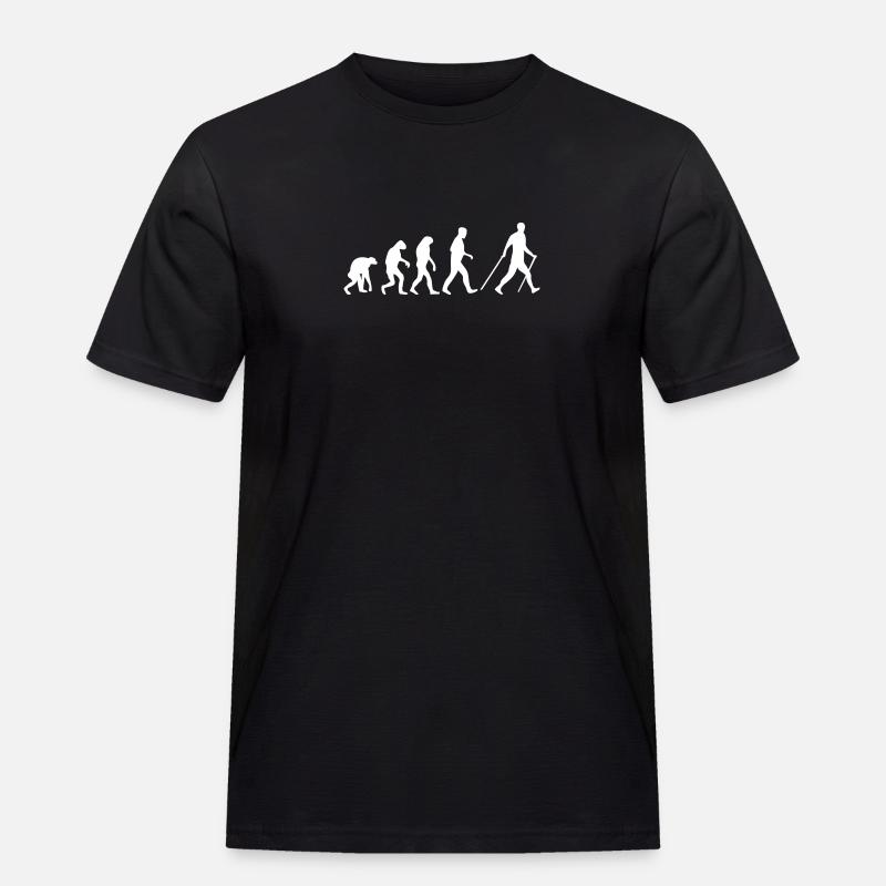 nordic walking evolution - Männer Workwear T-Shirt - Schwarz