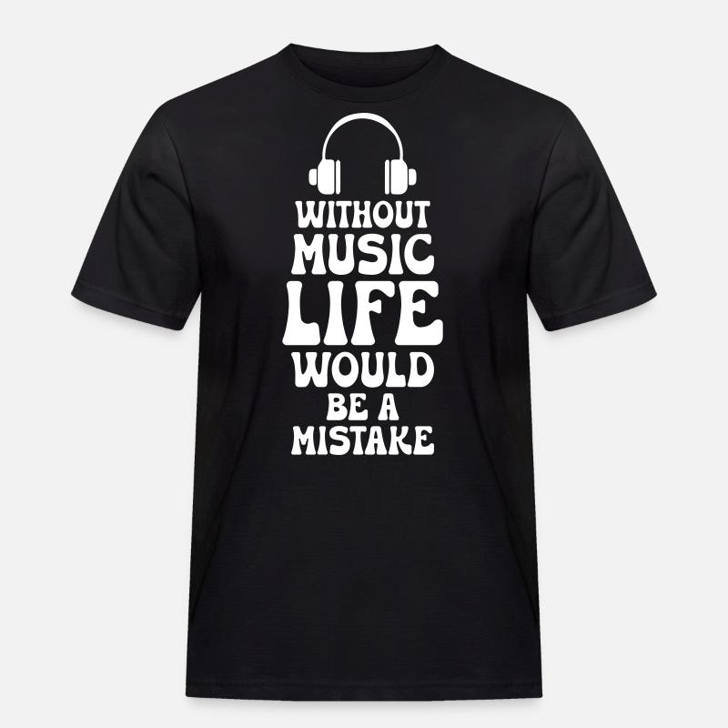 Without Music - Männer Workwear T-Shirt - Schwarz