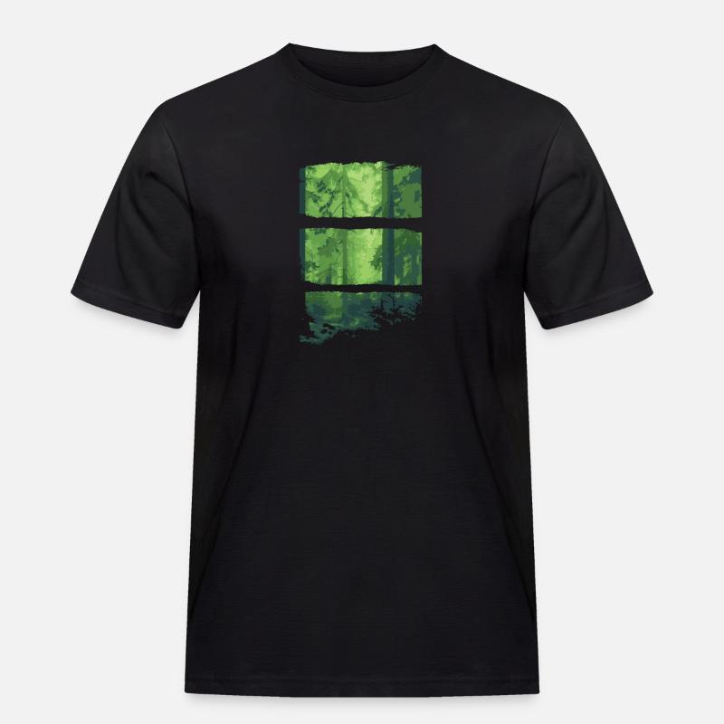 WALD - Männer Workwear T-Shirt - Schwarz