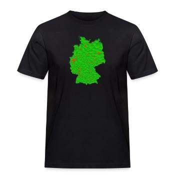 Bundesländer Deutschland Karte mit großen Städten - Männer Workwear T-Shirt - Schwarz - Vorne - AI Model Male 178 light (178cm)