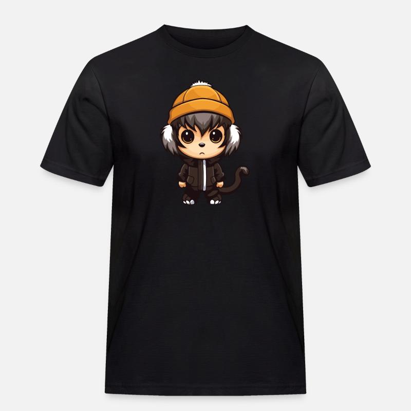 Monkey Winter Comic - Men's Workwear T-Shirt - black