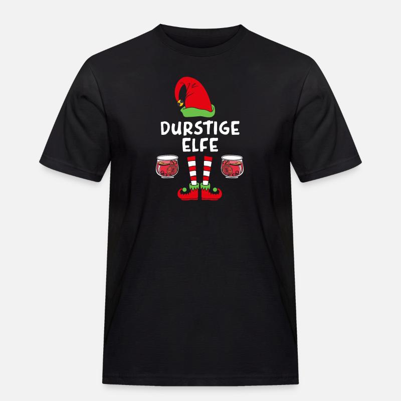 Durstige Elfe - Männer Workwear T-Shirt - Schwarz