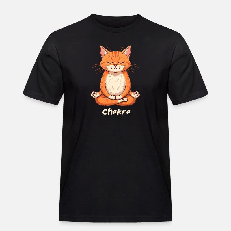 Chakra - Männer Workwear T-Shirt - Schwarz