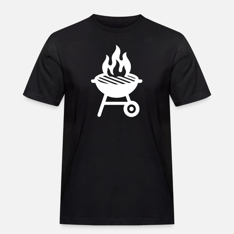 Grill Symbol - Männer Workwear T-Shirt - Schwarz
