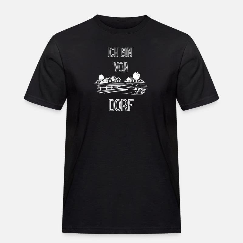 Ich bin vom Dorf - Männer Workwear T-Shirt - Schwarz