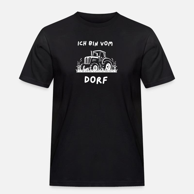 Ich bin vom Dorf - Männer Workwear T-Shirt - Schwarz