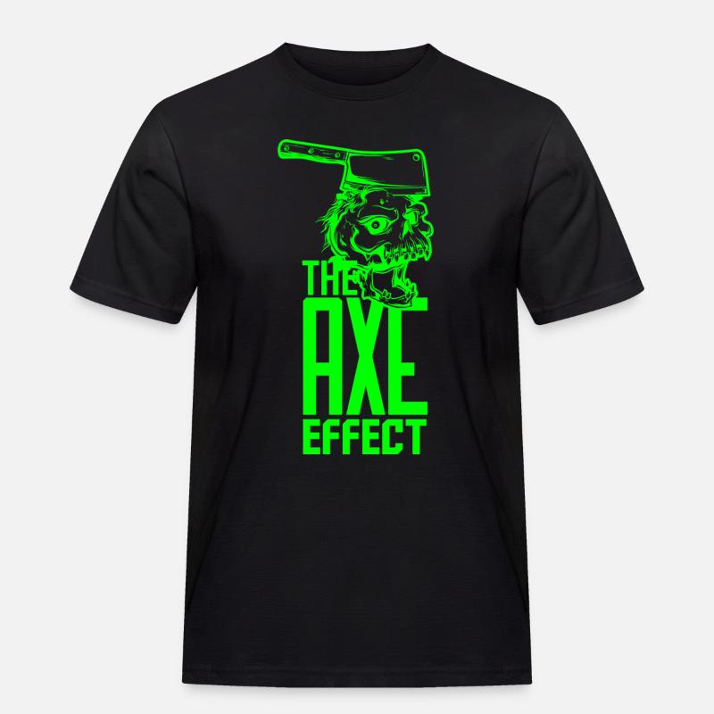 Skull mit Axt - Männer Workwear T-Shirt - Schwarz