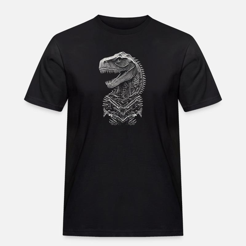 Porträt eines T-Rex-Dinosauriers - Männer Workwear T-Shirt - Schwarz