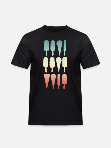 Eiswaffel und Wassereis - Männer Workwear T-Shirt - Schwarz