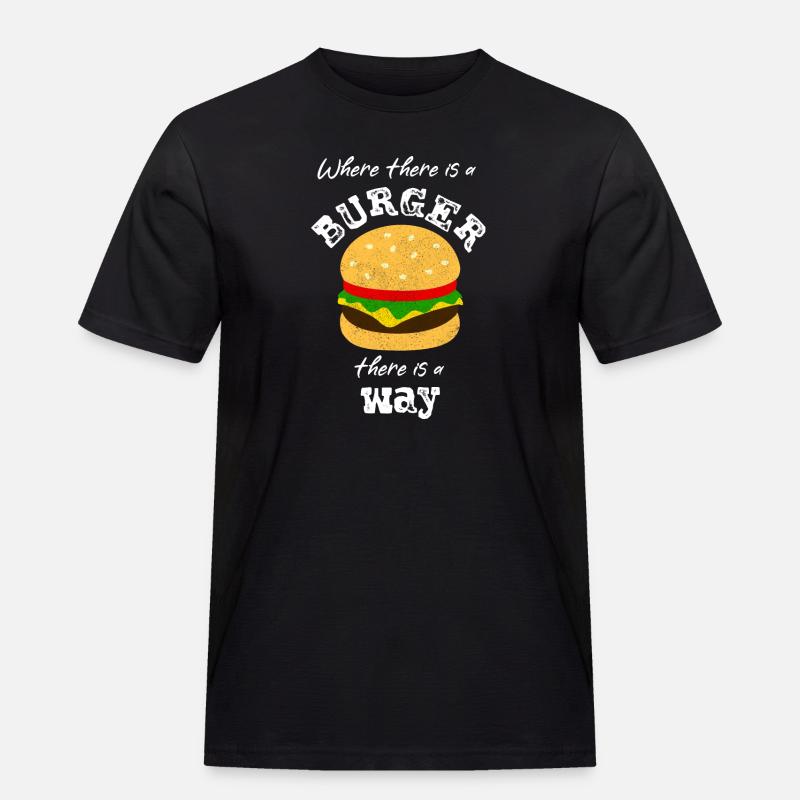 Burger Hamburger - Männer Workwear T-Shirt - Schwarz