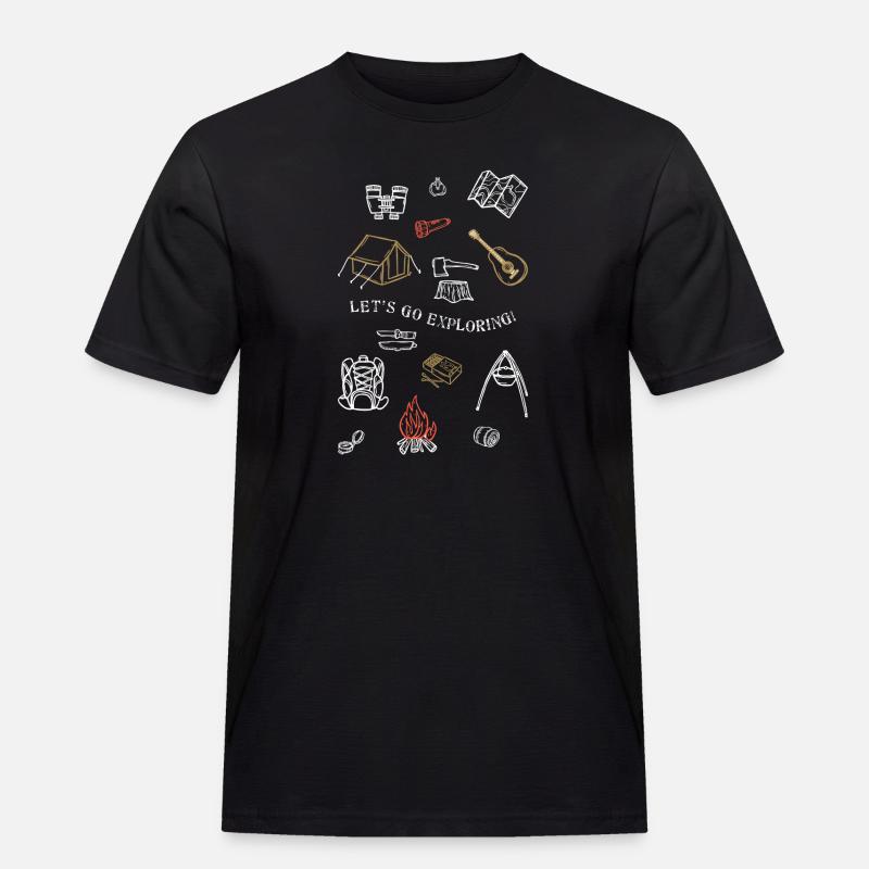 Camping Abenteuer Gliederung Design - Männer Workwear T-Shirt - Schwarz