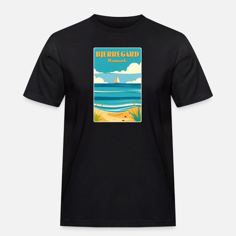 Bjerregard Dänemark - Männer Workwear T-Shirt - Schwarz