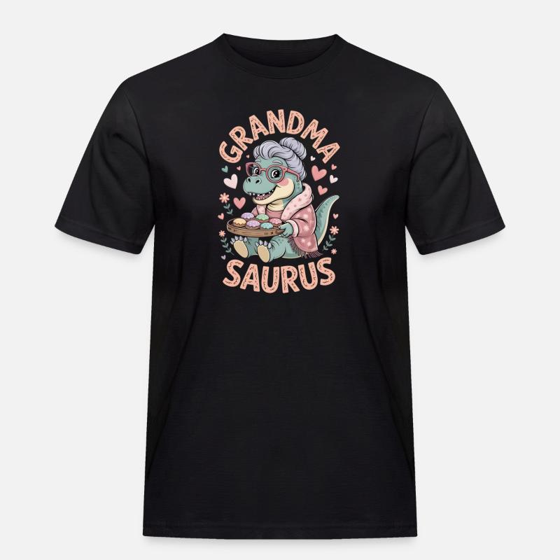 Oma Saurus Großmutter - Männer Workwear T-Shirt - Schwarz