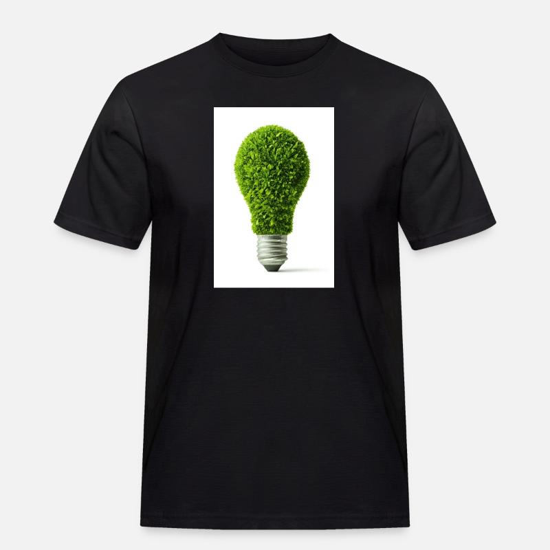 Leafy Glow Light Bulb Design - Men's Workwear T-Shirt - black
