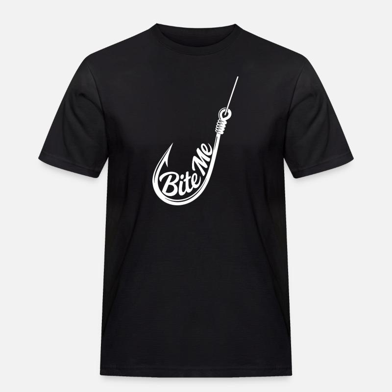 Bite Me Hook Silhouette Tee - Men's Workwear T-Shirt - black