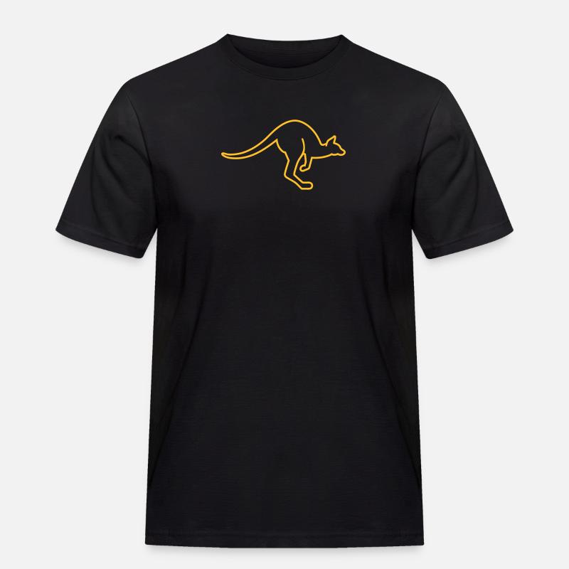 Känguru - Männer Workwear T-Shirt - Schwarz