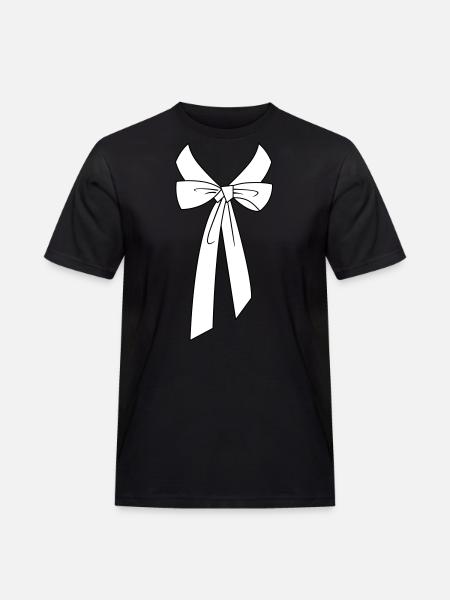 Shirt collar with bow - Men's Workwear T-Shirt - black