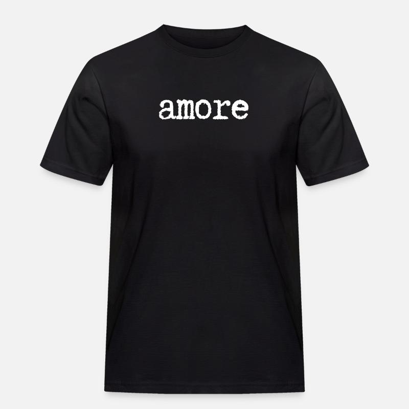 amore - Männer Workwear T-Shirt - Schwarz