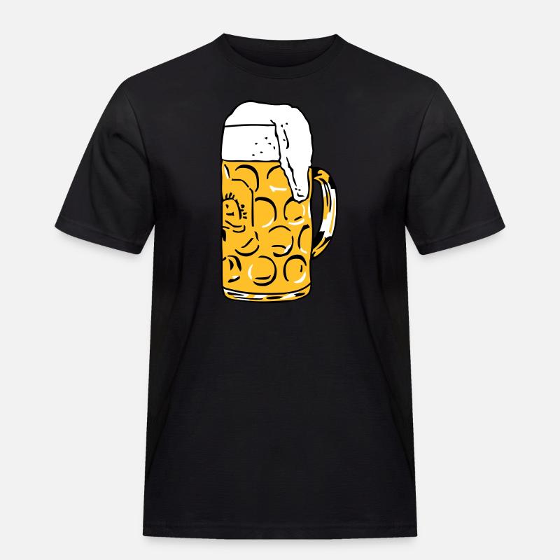Bier - Männer Workwear T-Shirt - Schwarz