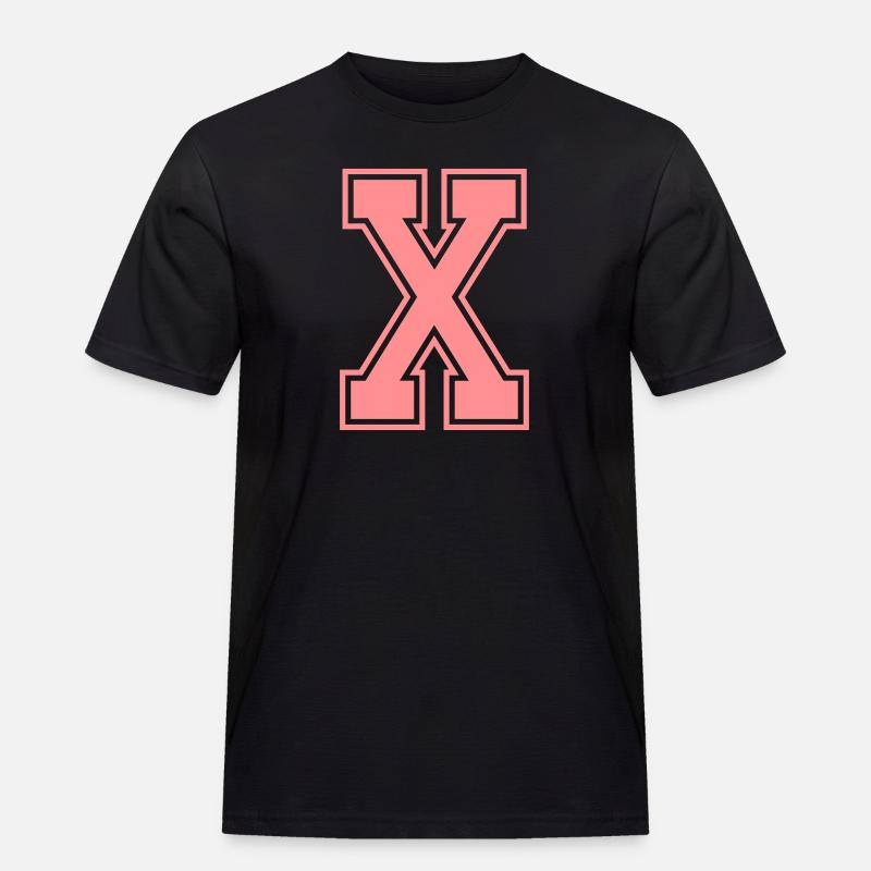 Buchstabe X - Männer Workwear T-Shirt - Schwarz