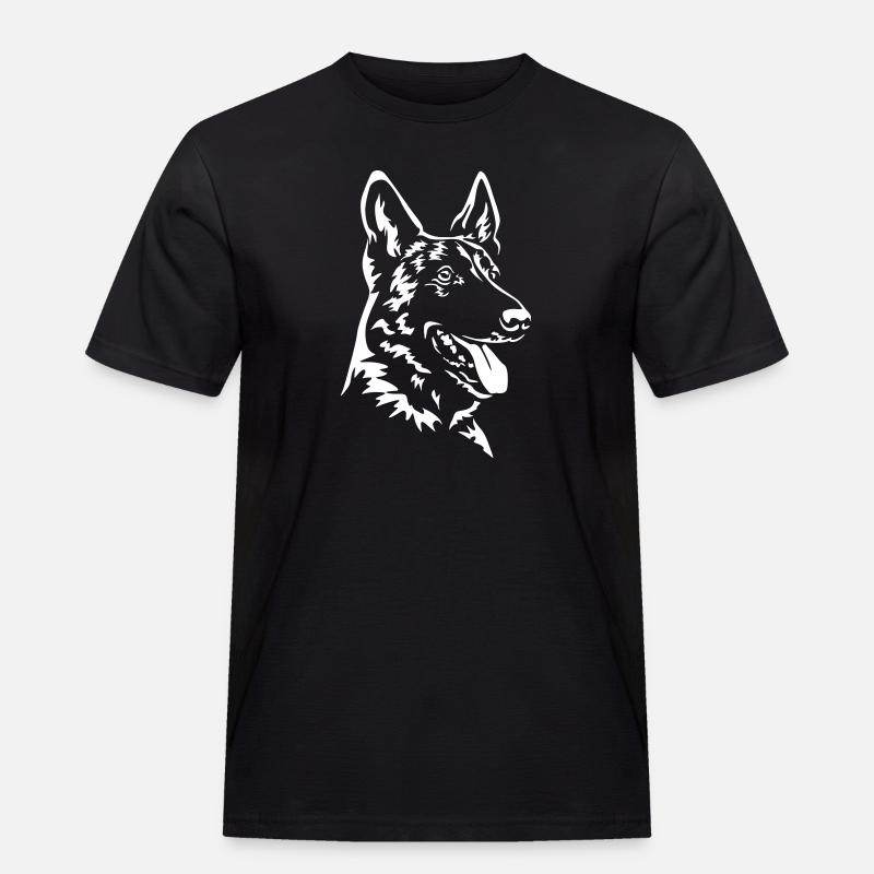 Malinois Kopf "Black Edition" - Männer Workwear T-Shirt - Schwarz