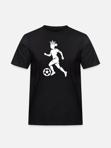 Fussballerin Fussball Silhouette - Männer Workwear T-Shirt - Schwarz