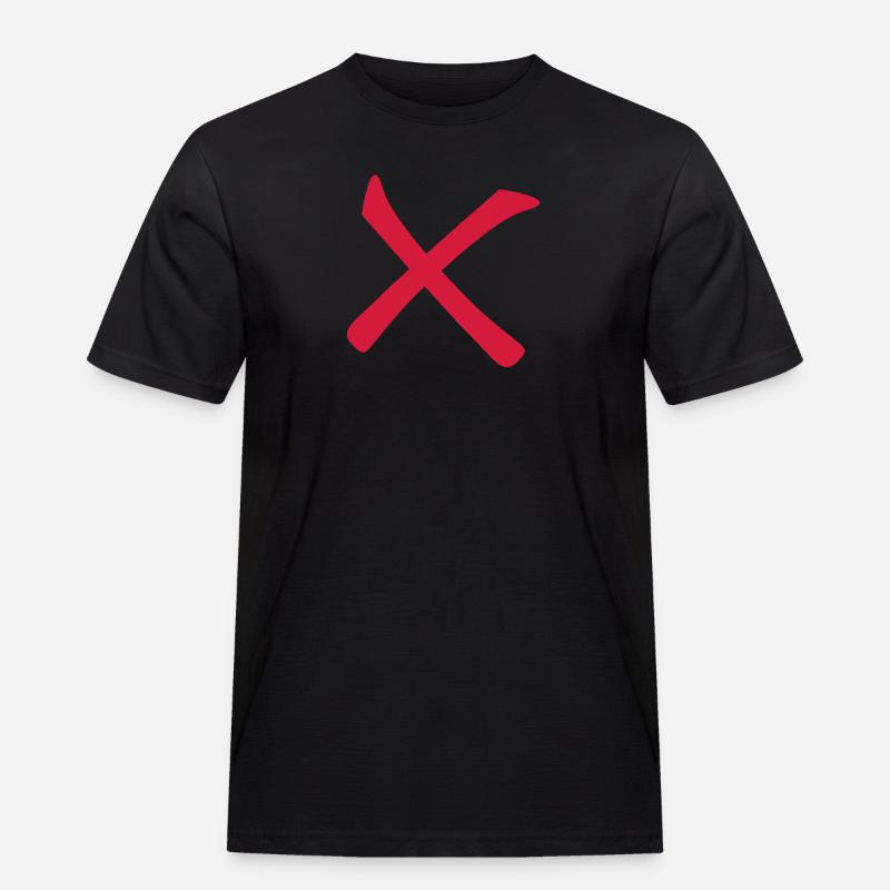 x Kreuz durchgestrichen - Männer Workwear T-Shirt - Schwarz