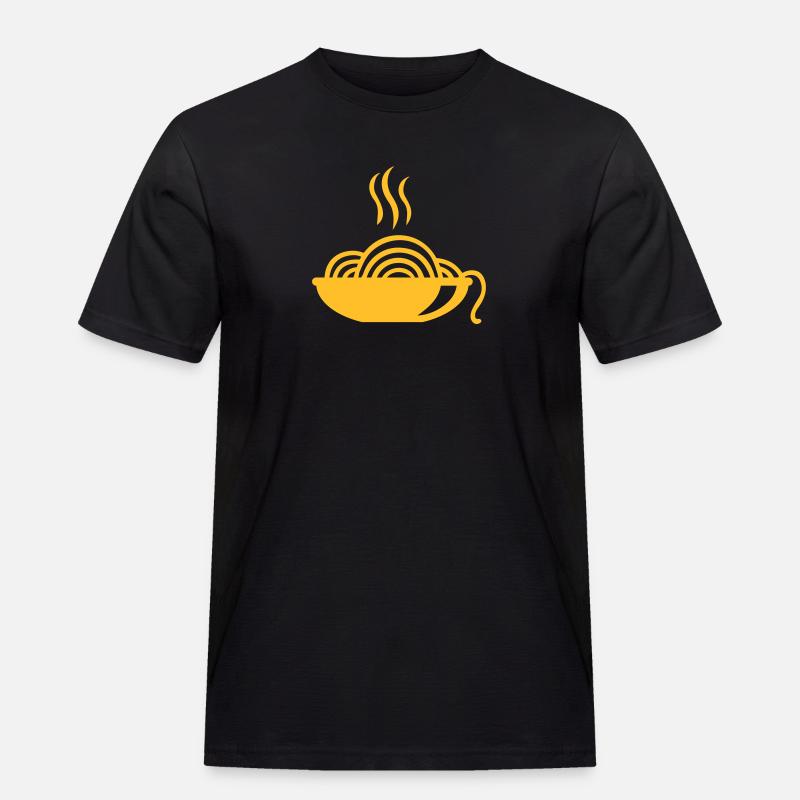 Nudeln - Männer Workwear T-Shirt - Schwarz