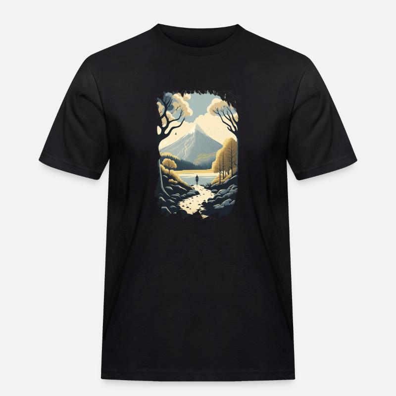 Berge rufen 1 - Männer Workwear T-Shirt - Schwarz