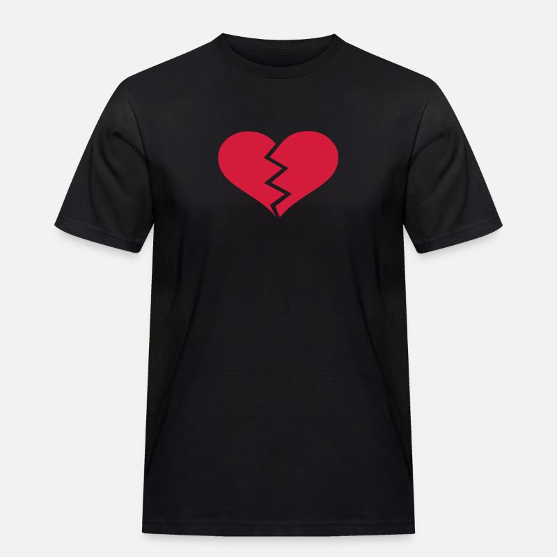 Gebrochenes Herz - Männer Workwear T-Shirt - Schwarz