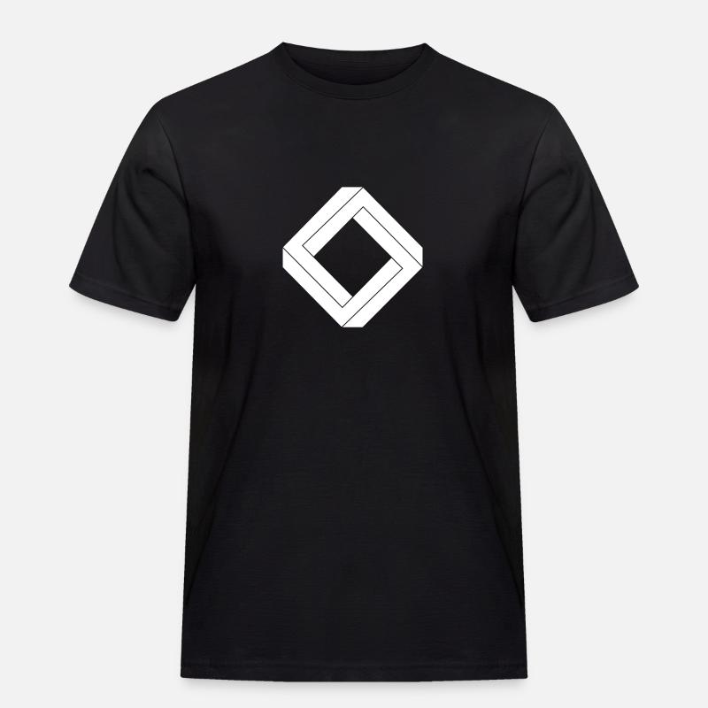 square impossible white design - Men's Workwear T-Shirt - black