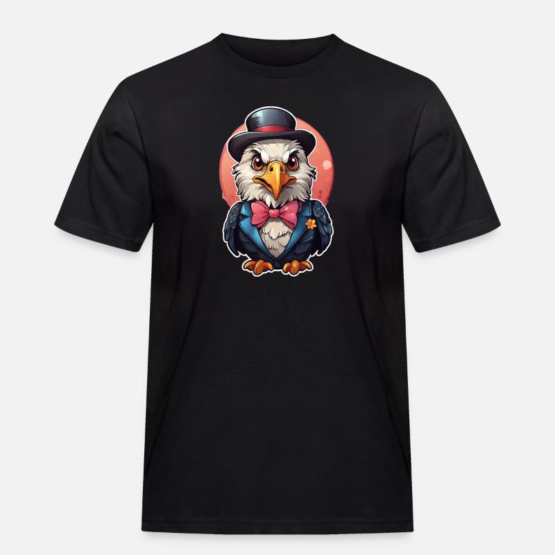 Funny Eagle Comic - Men's Workwear T-Shirt - black
