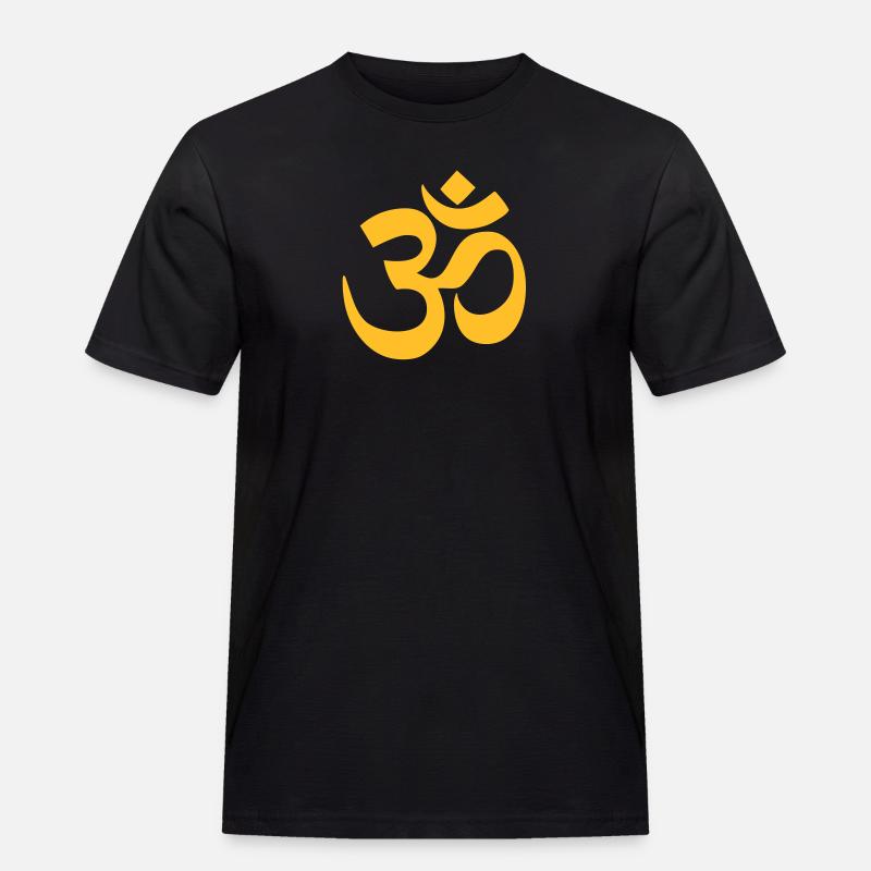 AUM OM Devanagari 1c - Männer Workwear T-Shirt - Schwarz
