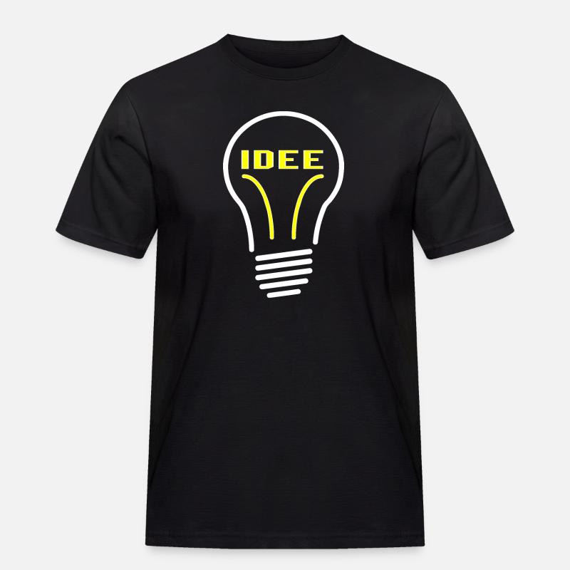 Glühbirne Idee - Männer Workwear T-Shirt - Schwarz