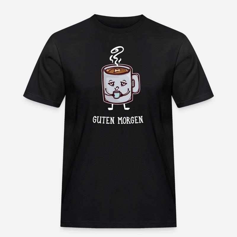 Frühstück Kaffee Koffein Statement Kaffeetrinker - Männer Workwear T-Shirt - Schwarz