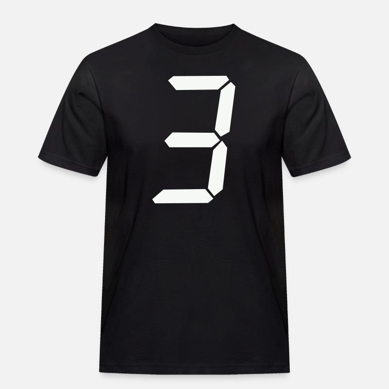 digitale_zahl_3 - Männer Workwear T-Shirt - Schwarz